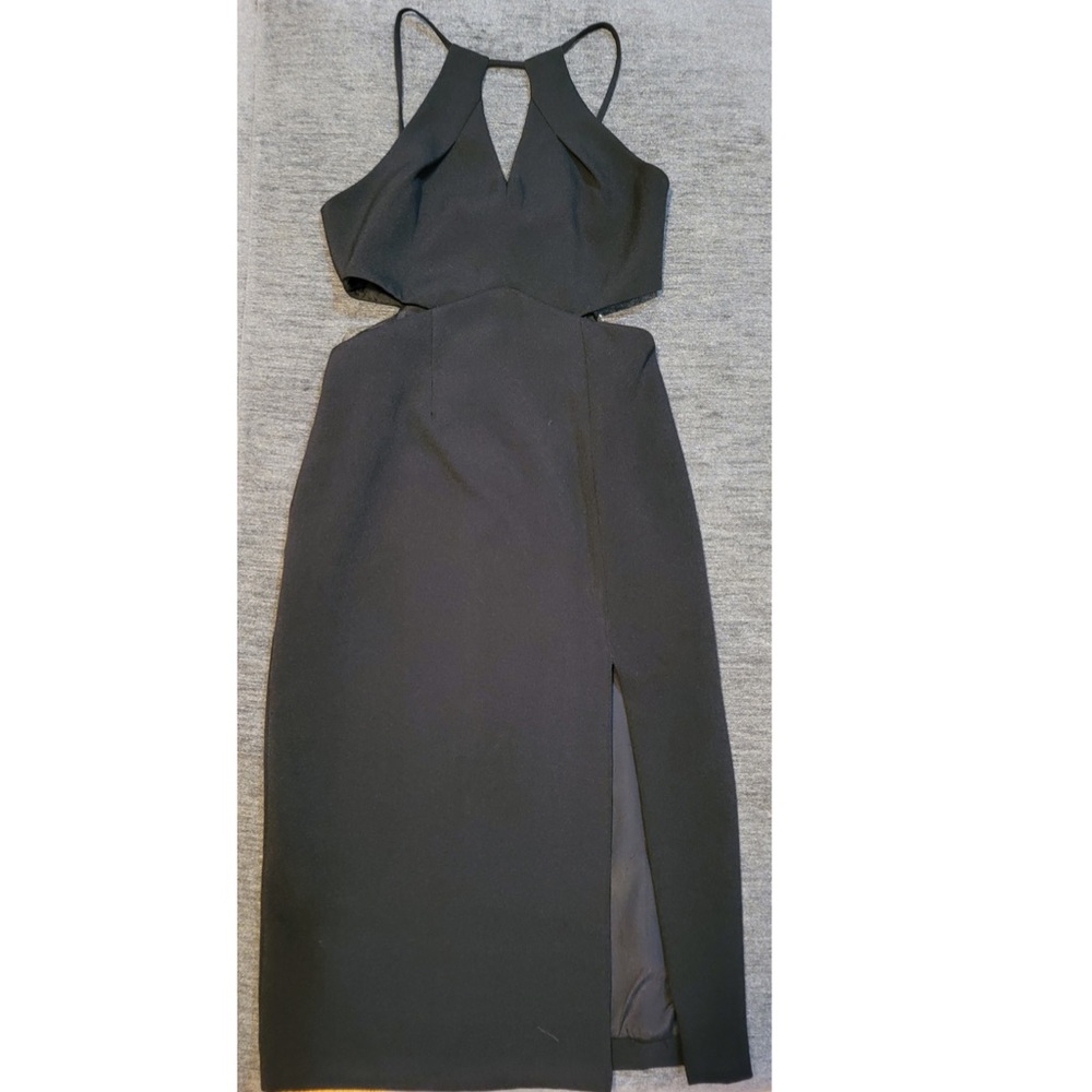Side cutout with front slit dress